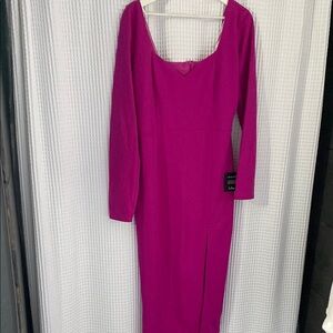 Lulu's Vibrant Fuchsia Long Sleeve Dress